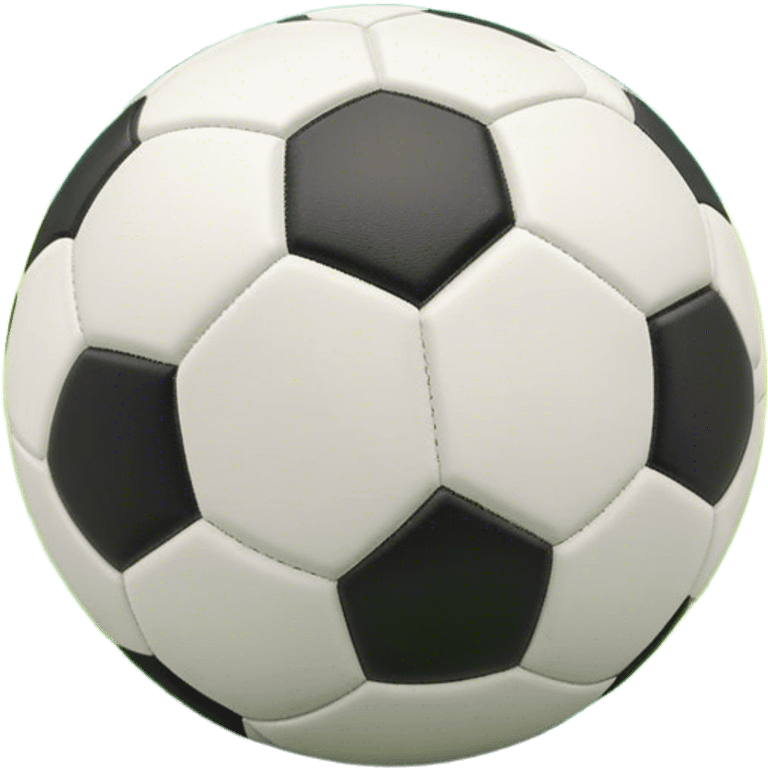 Cinematic Realistic image of a soccer ball with crisply detailed panel textures and precise stitching, set against a vibrant green pitch with dynamic natural lighting that highlights its athletic spirit emoji