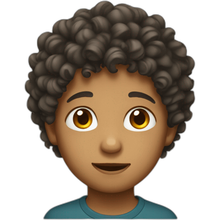 Kid with curly hair emoji