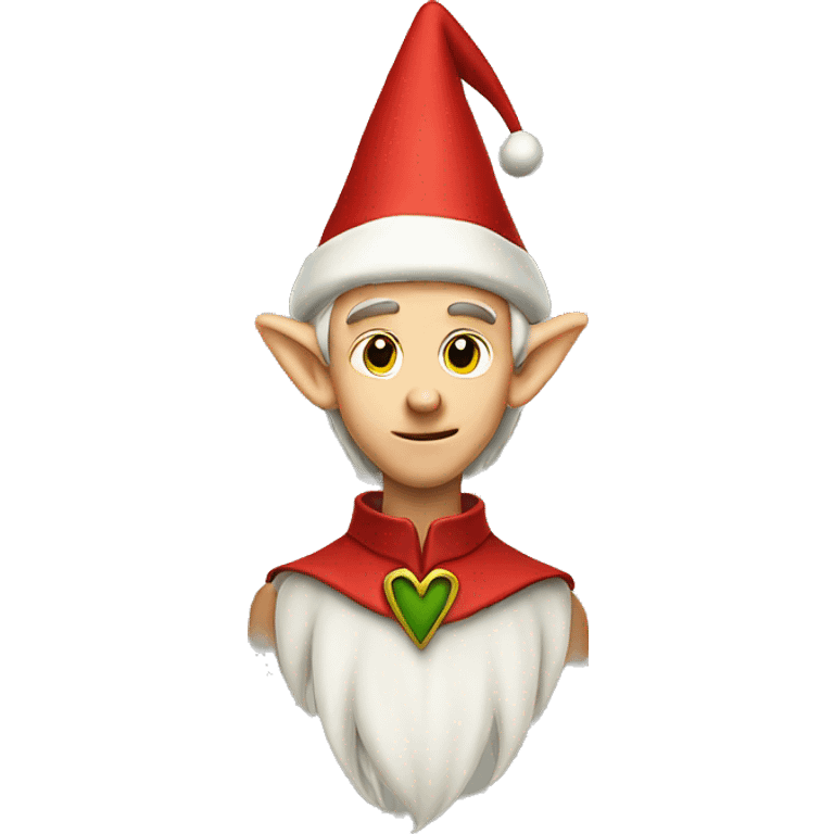 Elf wearing a red shirt with long pointed ears  emoji