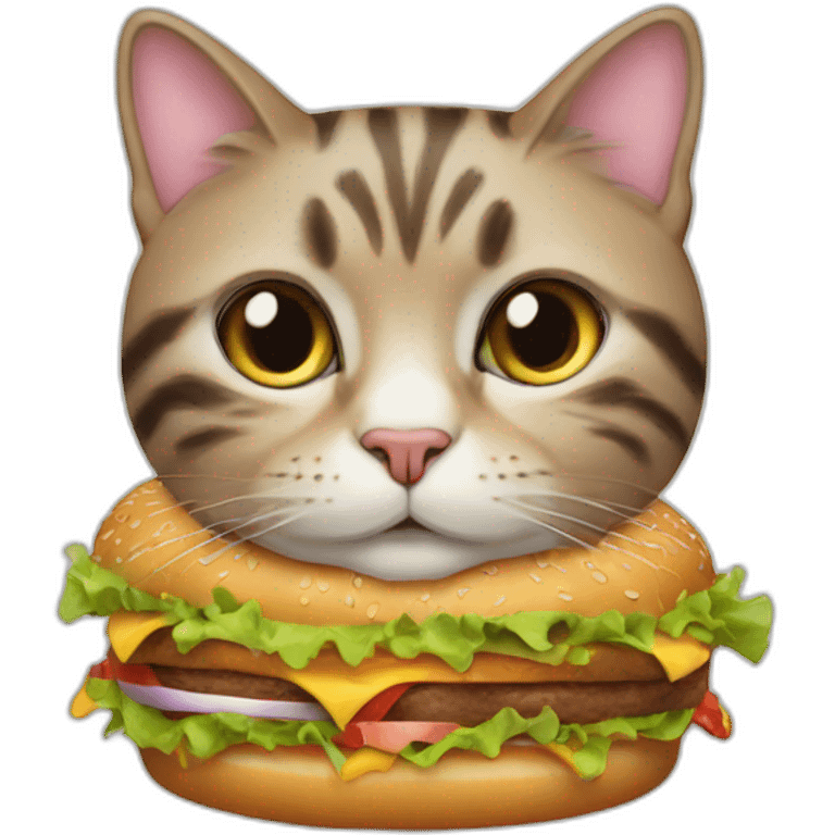 cat eat burger emoji