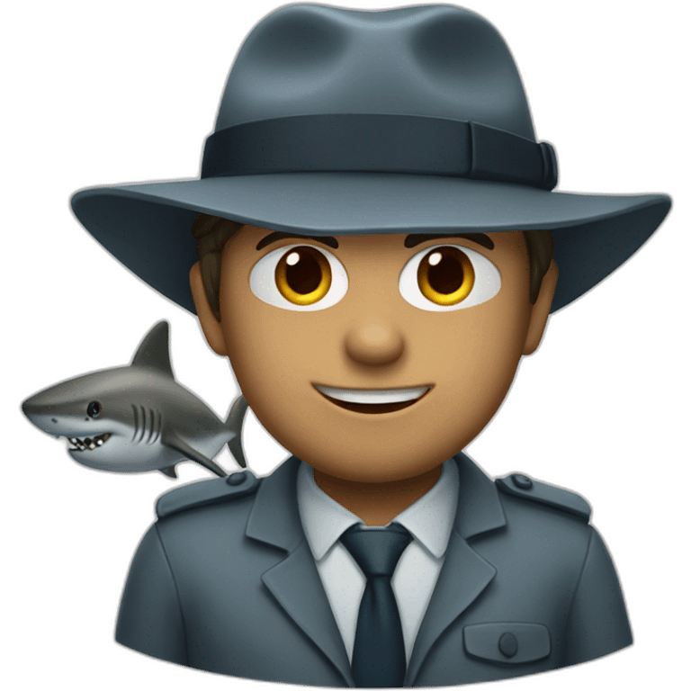 Shark detective emoji