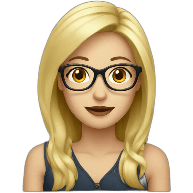 blonde european women with glasses emoji