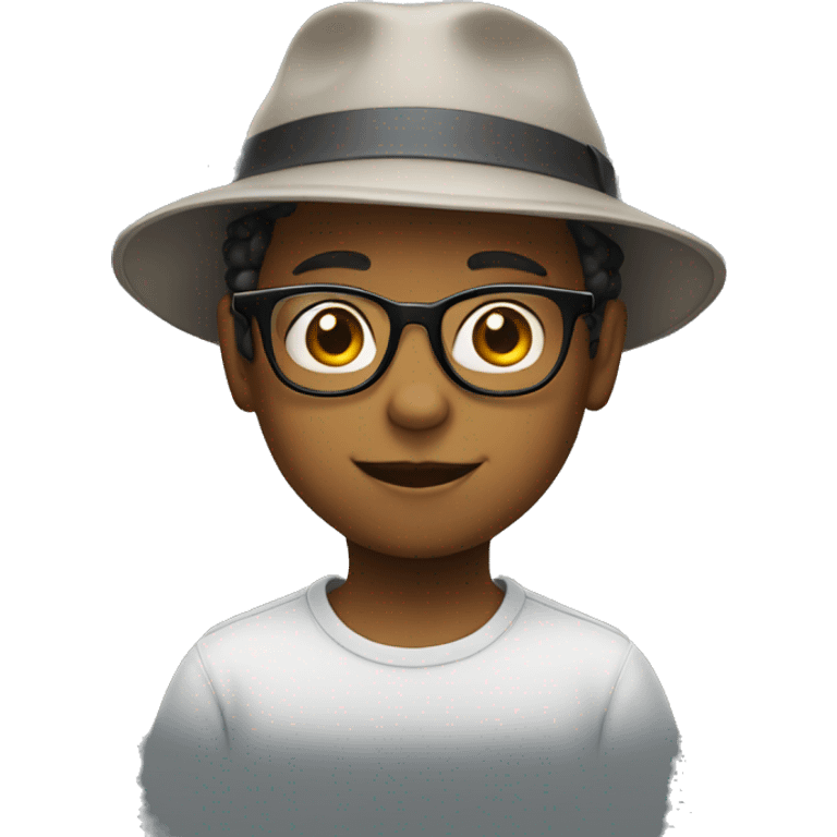 child with glasses and hat emoji