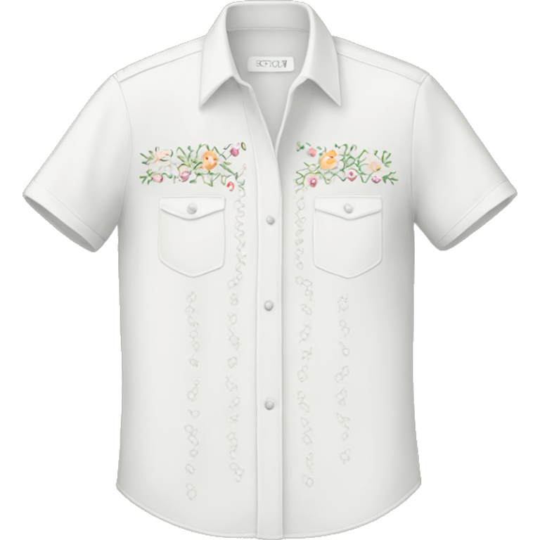 White embroidered shirt  emoji