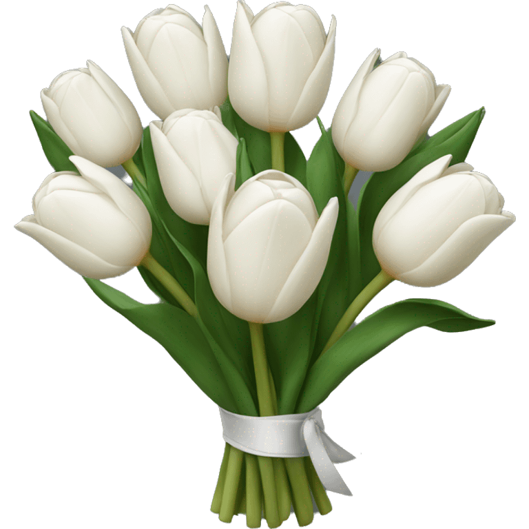 White Tulip Rose Bouquet emoji