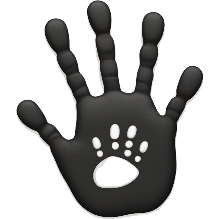 black 5 fingered handprint emoji