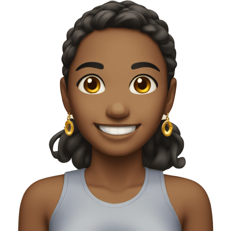 smiling girl with earrings emoji