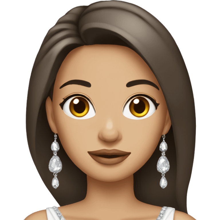 brunette beauty with jewelry emoji