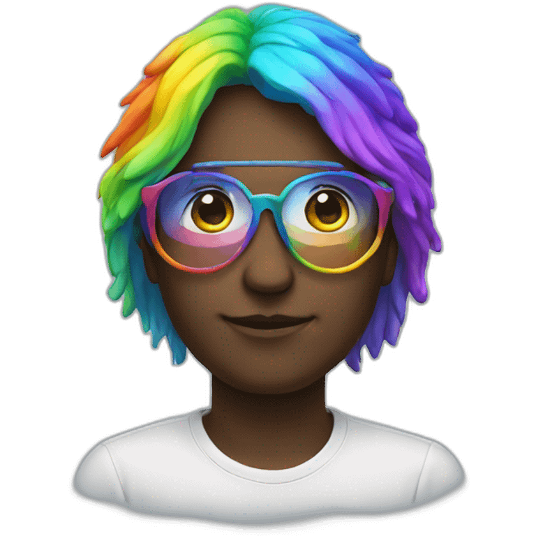 rainbow glasses not on face emoji