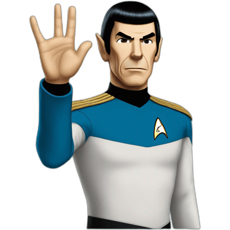 Spock with the Vulcan salute with Starfleet blue uniform (Star Trek) emoji