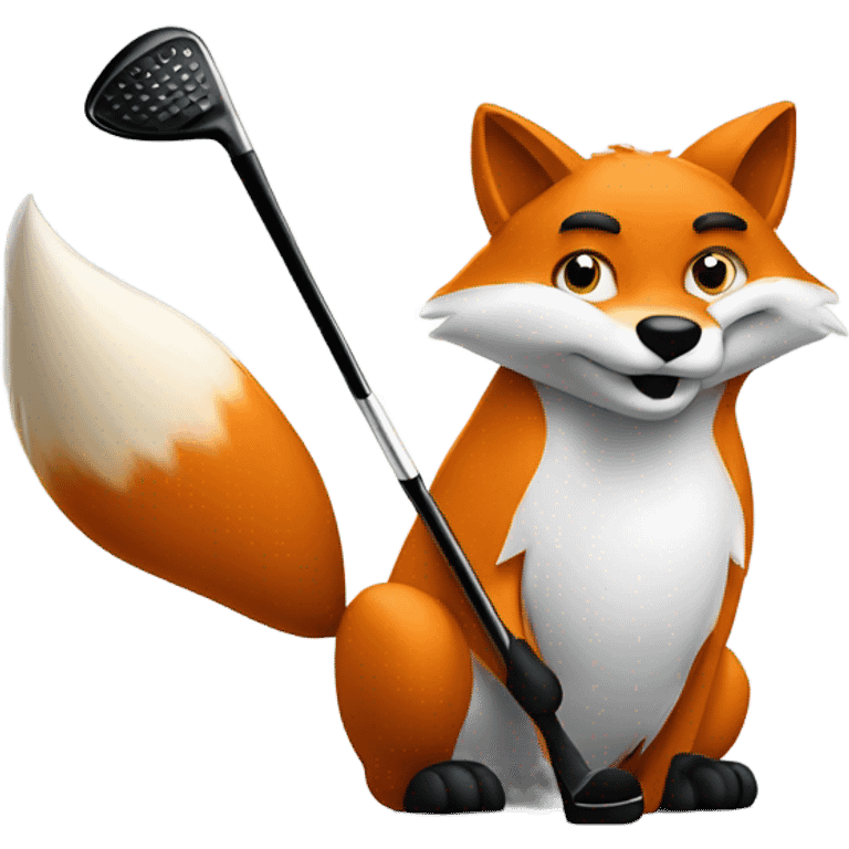 A fox hitting a 9 iron emoji