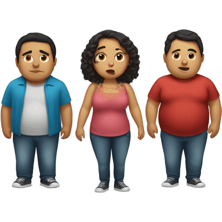 Three fat Mexican siblings emoji