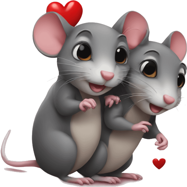 Rats in love  emoji