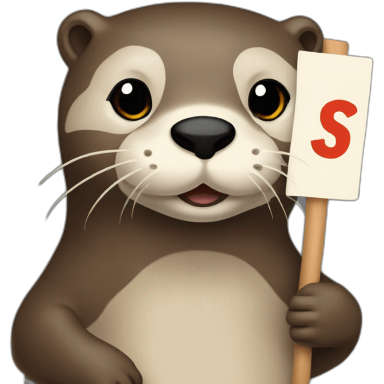 otter holding a sign that says statsi emoji