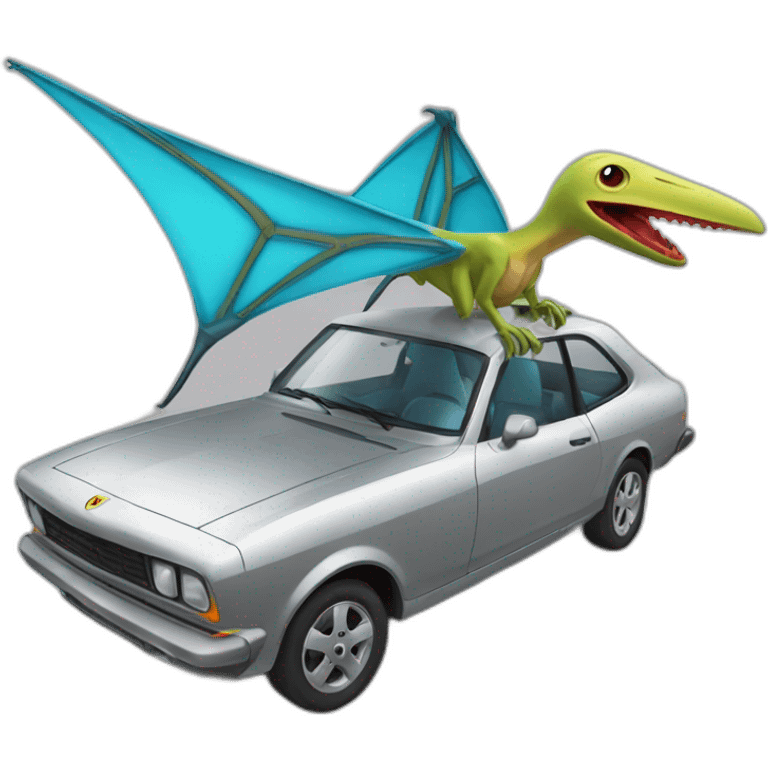 Car on a pteranodo emoji