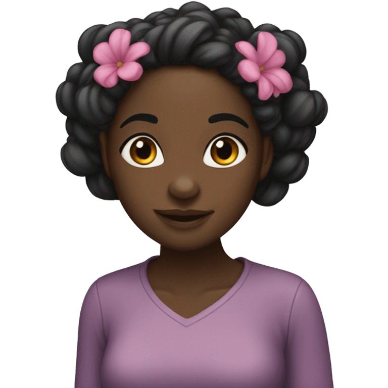 black girl with two bunches  emoji