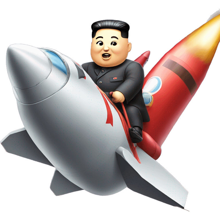 Kim Jong Un riding a rocket emoji