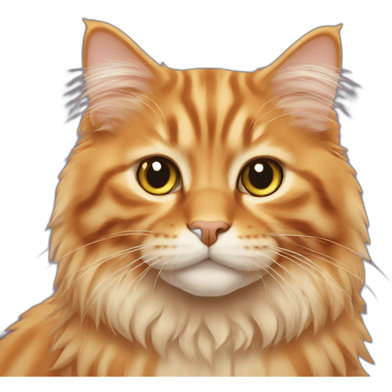 Ginger siberian cat emoji