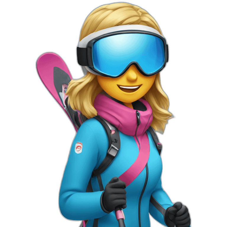 girl skiing in the alps emoji