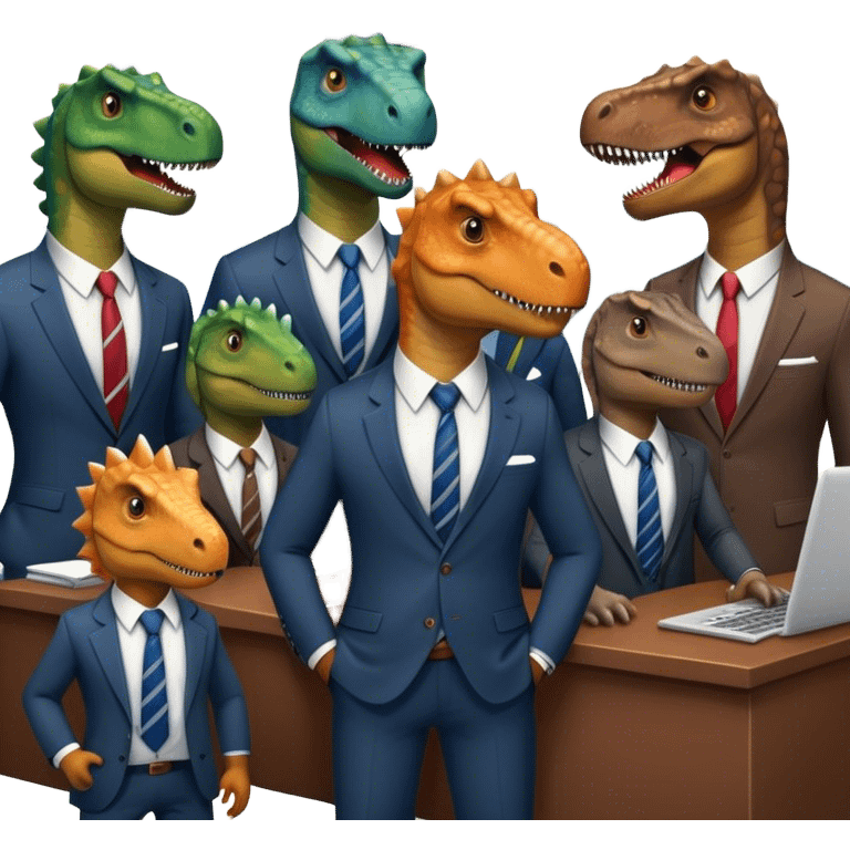 old dinosaurs working in an office emoji