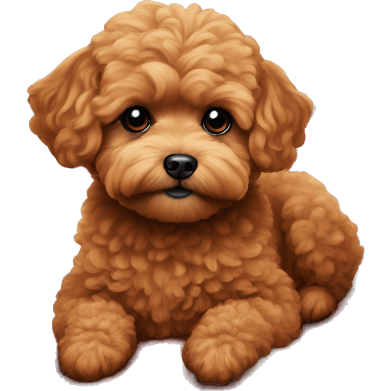 Red Maltipoo on cozy blanket emoji