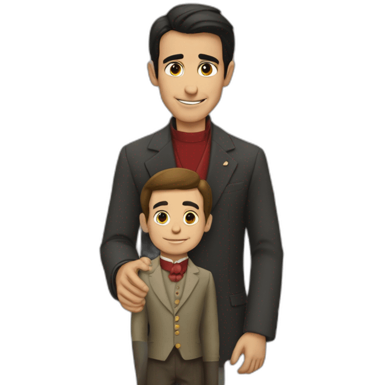 Marcelino Champagnat con un niño en hombros emoji