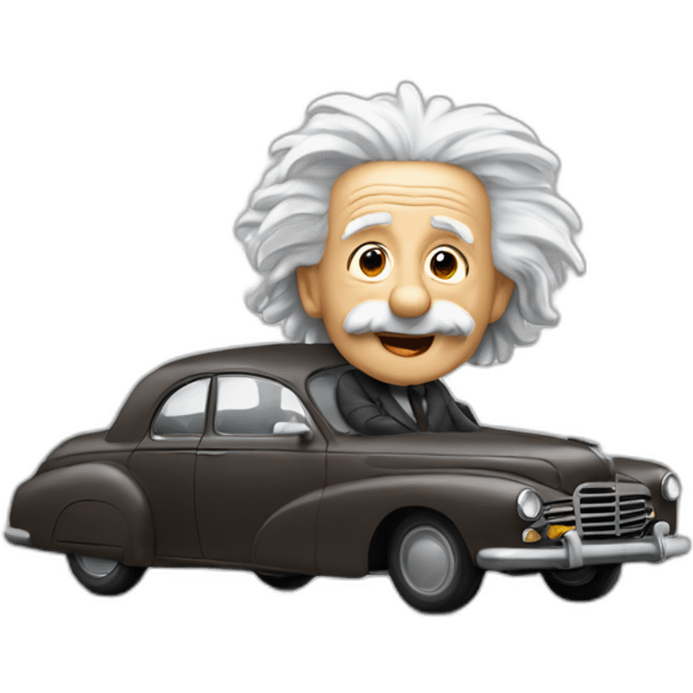 Einstein en un coche emoji