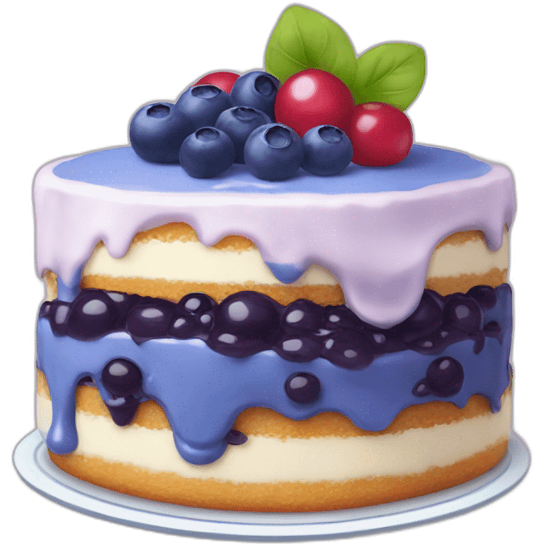 A blueberry cake emoji