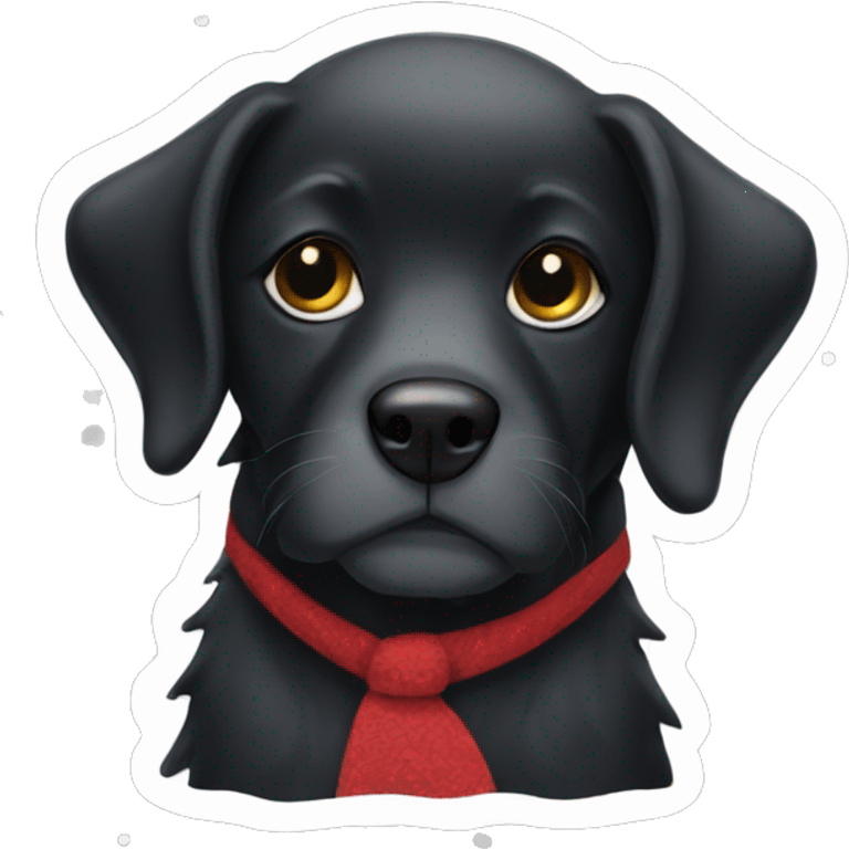 A black dog whit Christmas shirt on emoji