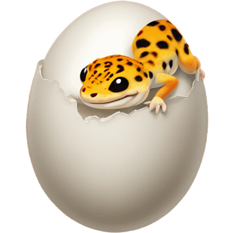 Orange leopard gecko emerges from egg emoji