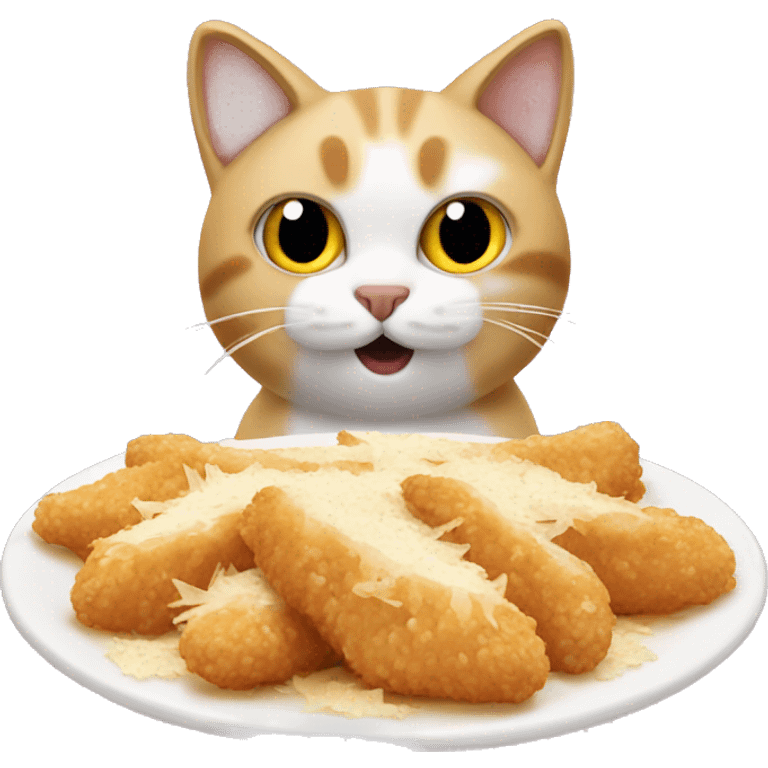 cat eating garlic parmesan wings  emoji