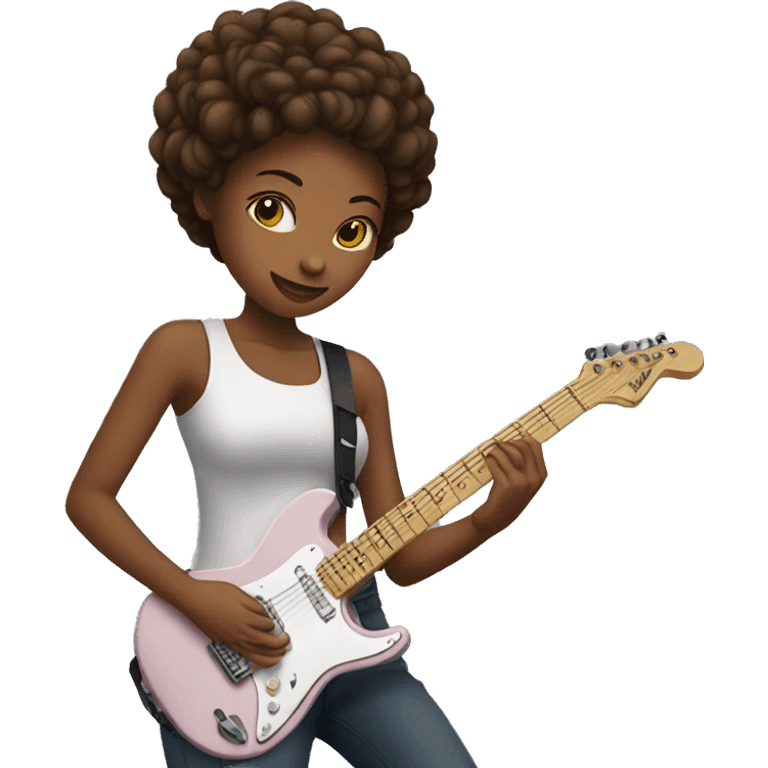 girls playing a rnb electric guitar emoji