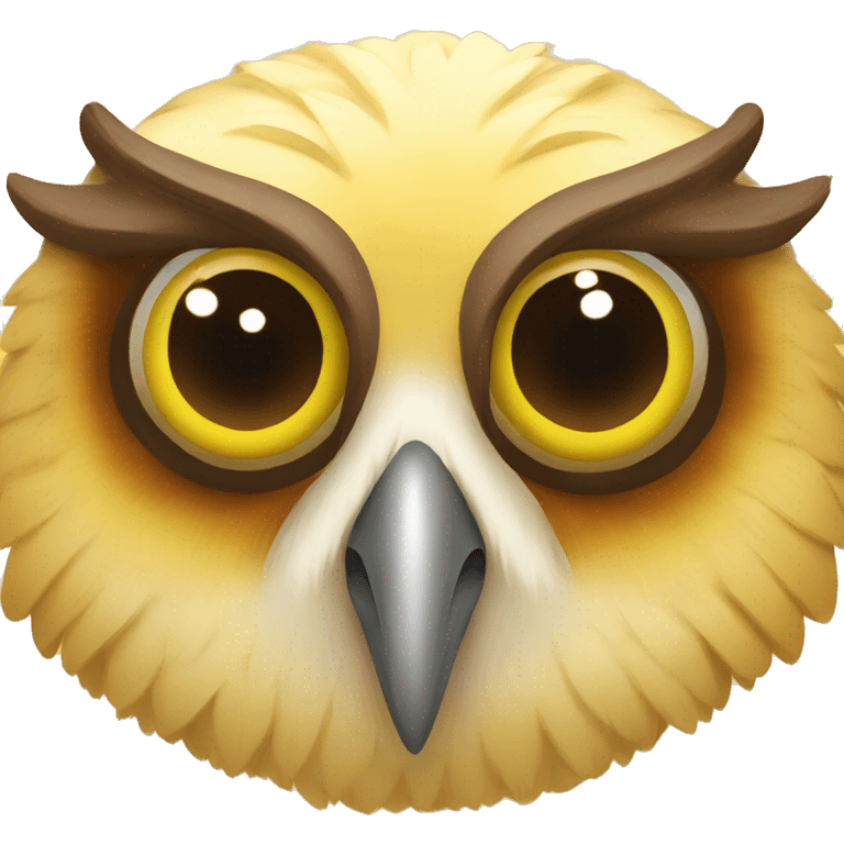 Yellow and brown angel owl emoji