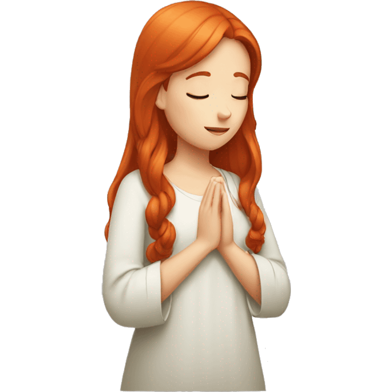 redhead girl praying emoji