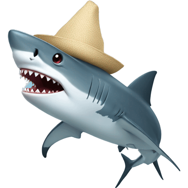 Shark with a hat emoji