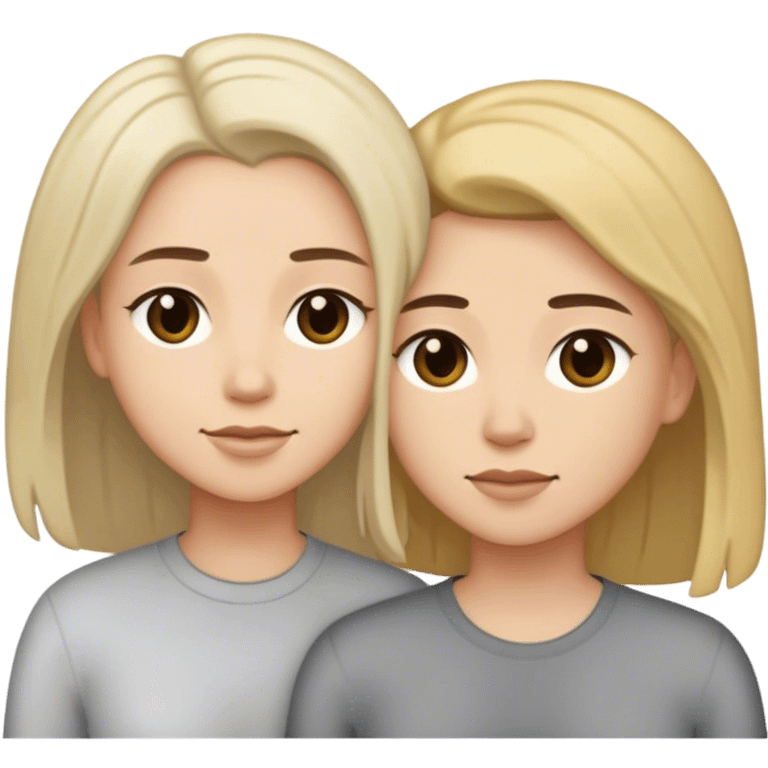 One long hair and one short hair lesbian couple  emoji