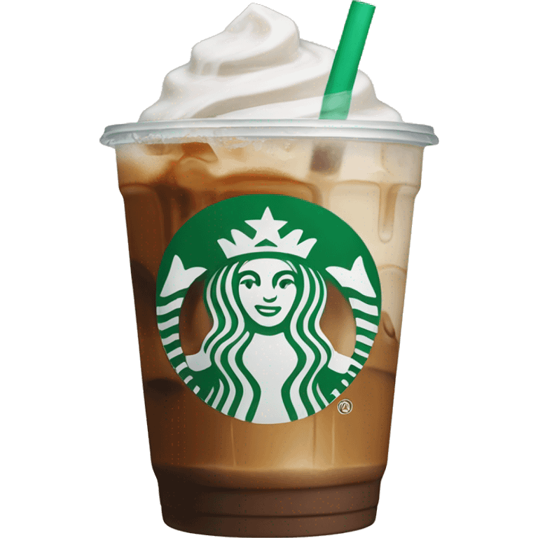 Starbuck ice coffee with ice cubes emoji