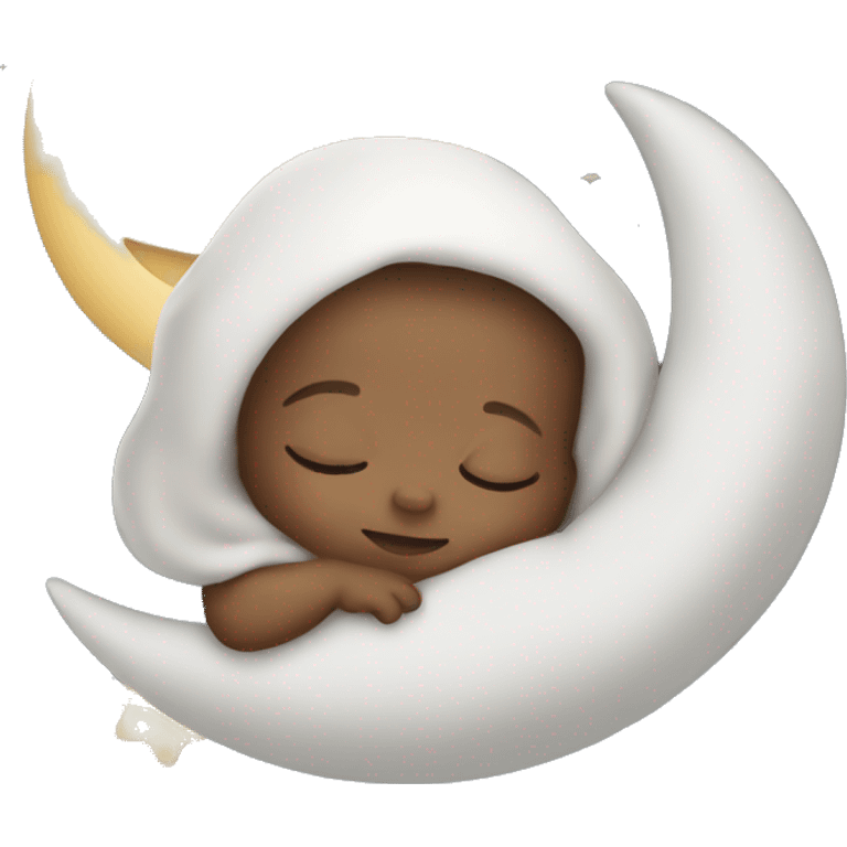 Baby sleeping on the moon emoji