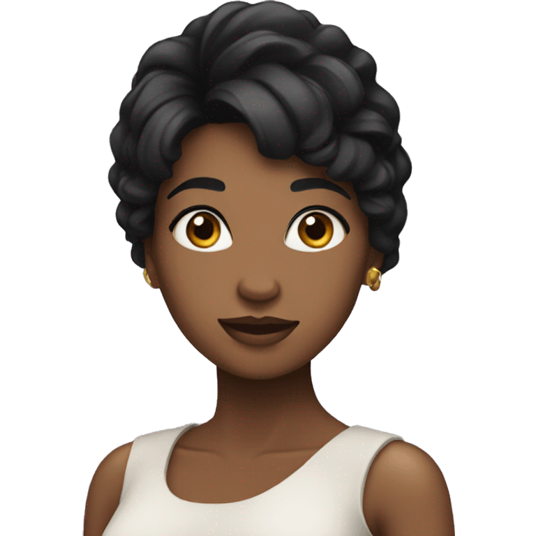 Black haired woman cute emoji