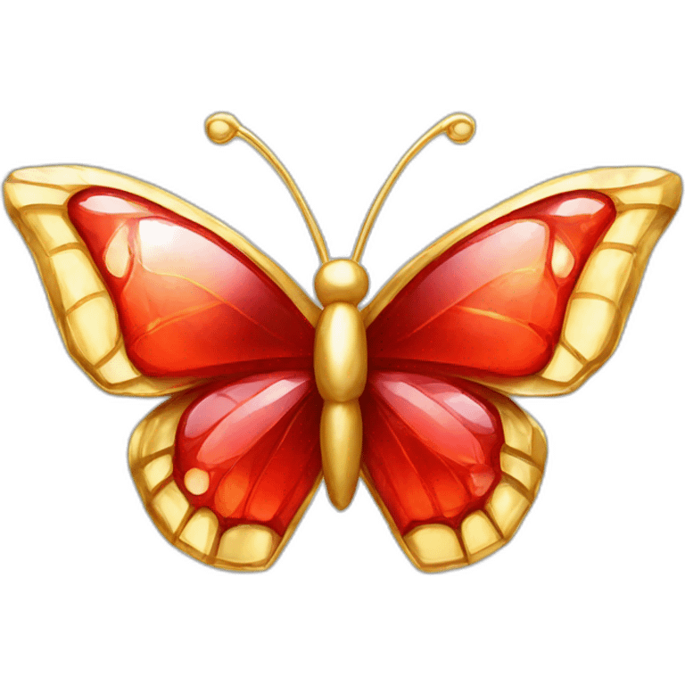 gold and red crystal butterfly jewel emoji