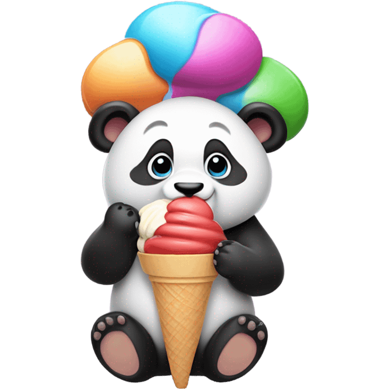 Panda eating ice cream emoji