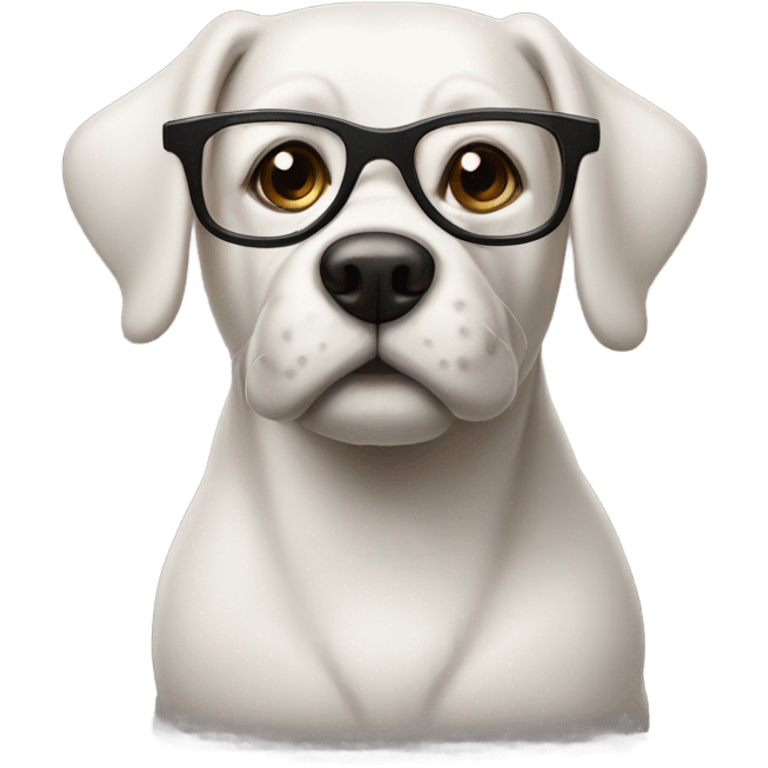 Dog wearing glasses emoji