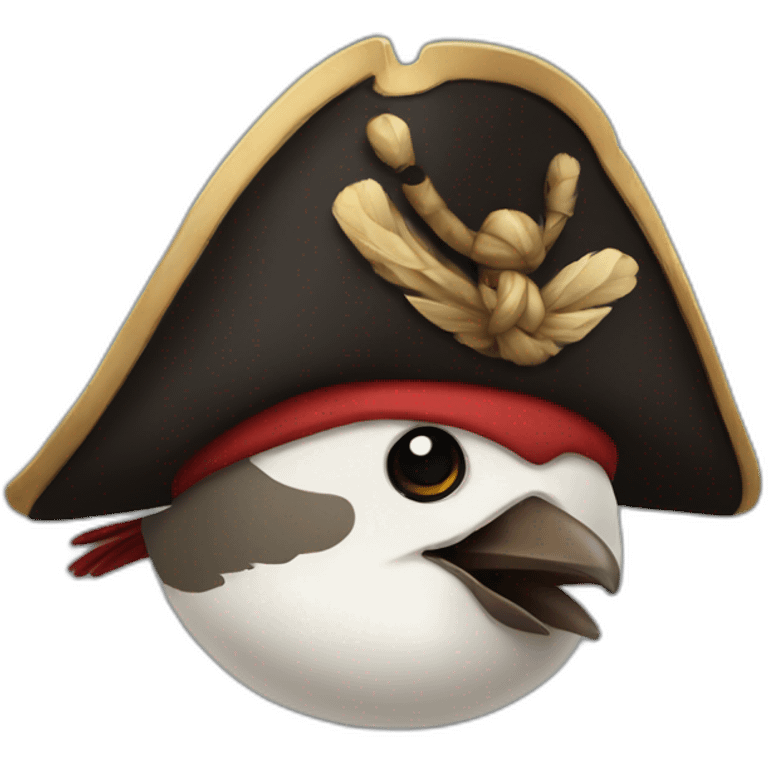 Sparrow, pirate hat emoji