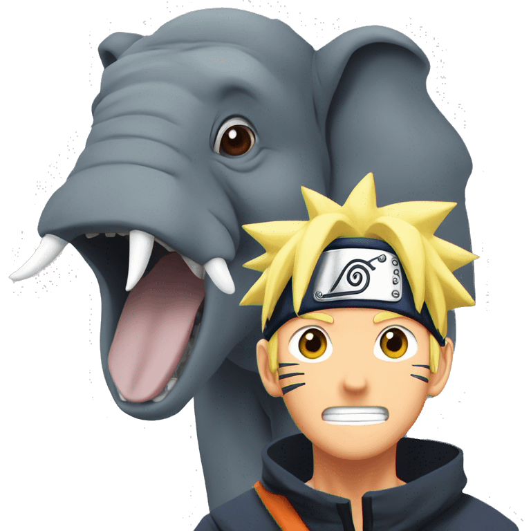 Naruto from Naruto rplae his face with an elephanthead  emoji