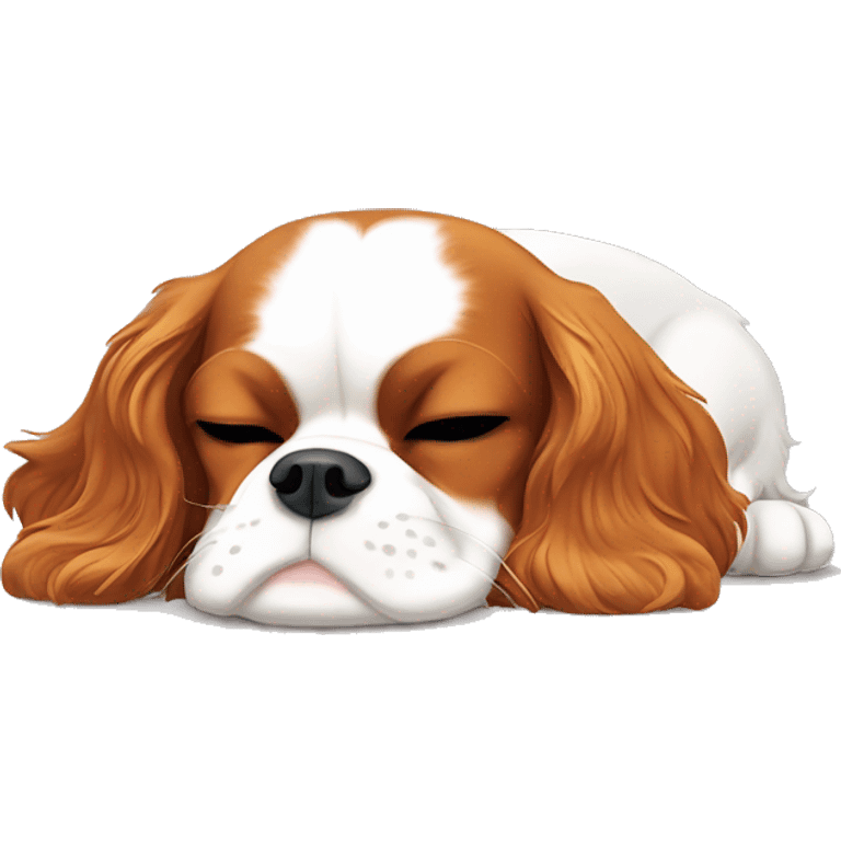 Cavalier King Charles spaniel sleeping  emoji