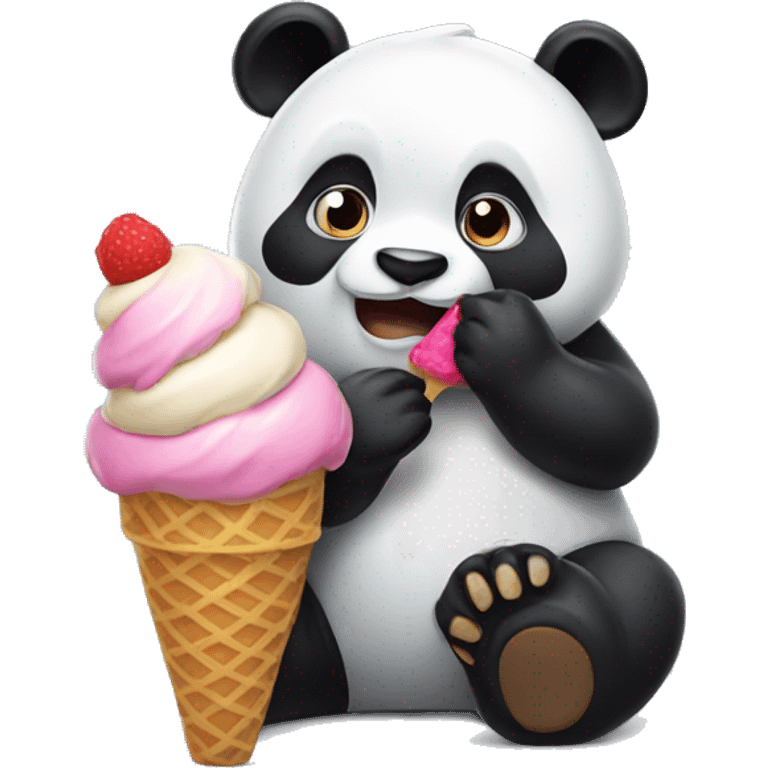 Panda eating ice cream emoji