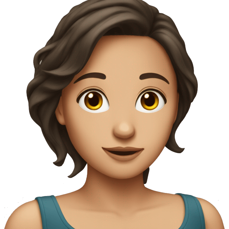 Brunette girl in love emoji