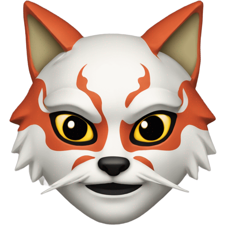 Man wearking kitsune japanese mask emoji