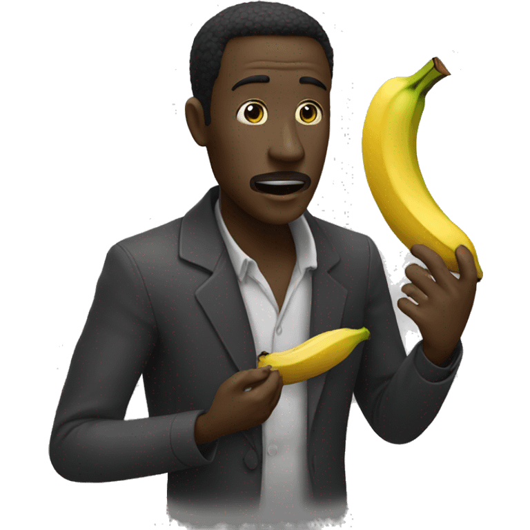 Noir qui mange une banane emoji