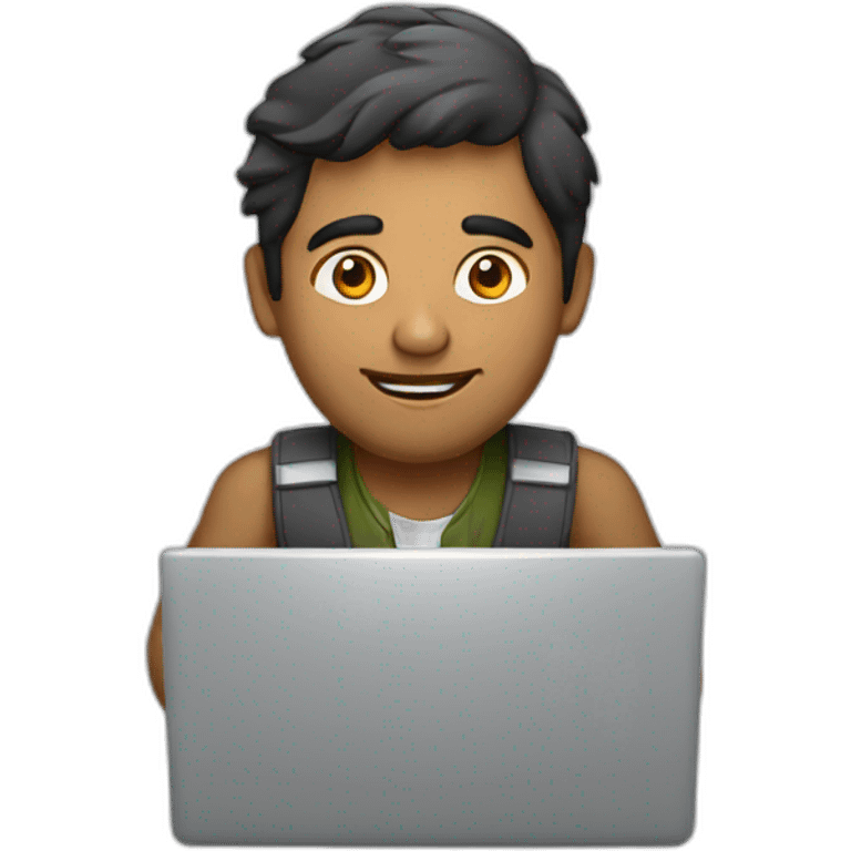 indian guy working in laptop emoji